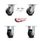 Service Caster 4 Inch Kingpinless Rubber on Aluminum Wheel Caster Swivel Locks 2 Rigid, 2PK SCC-KP30S420-RAR-BSL-2-R-2 - alternate 4